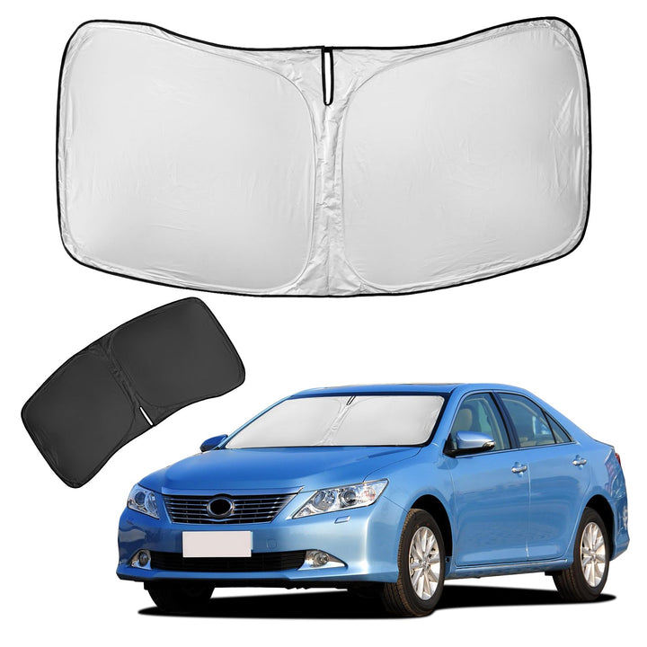 ZOIBV front view on Camry showing full windshield coverage and cool interior