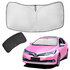 ZOIBV sun shade front packaging showing full windshield coverage and protection