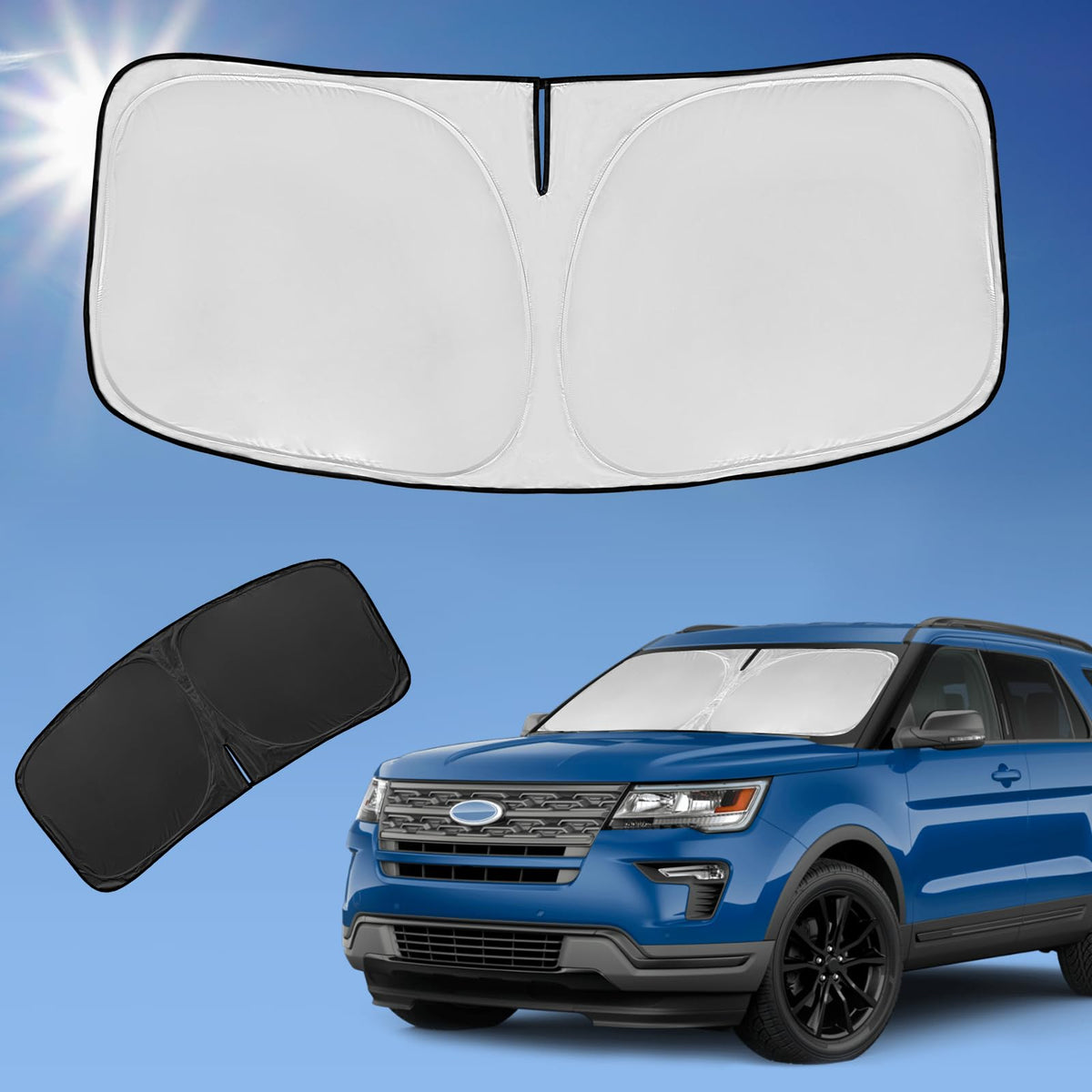 ZOIBV front packaging showing Explorer sunshade protecting interior