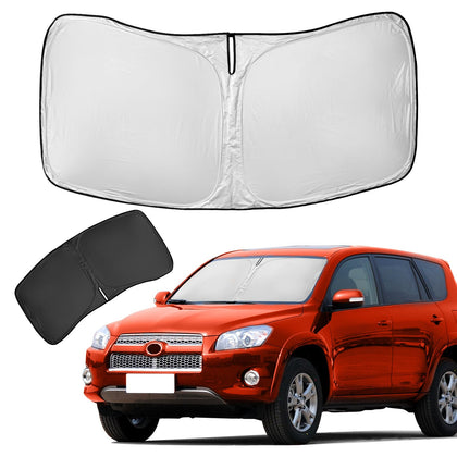 ZOIBV front view on RAV4 showing full windshield coverage and sun protection