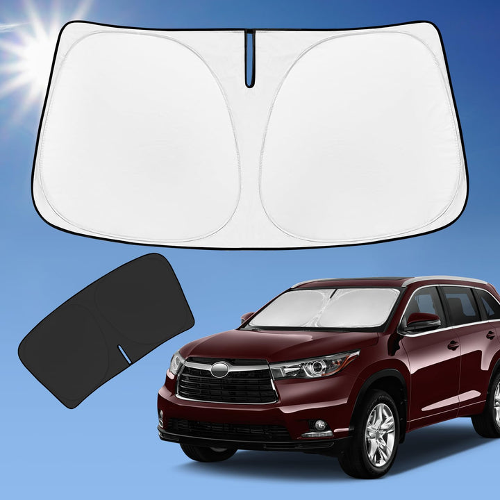 ZOIBV front view cover on windshield showing full coverage and sun blocking