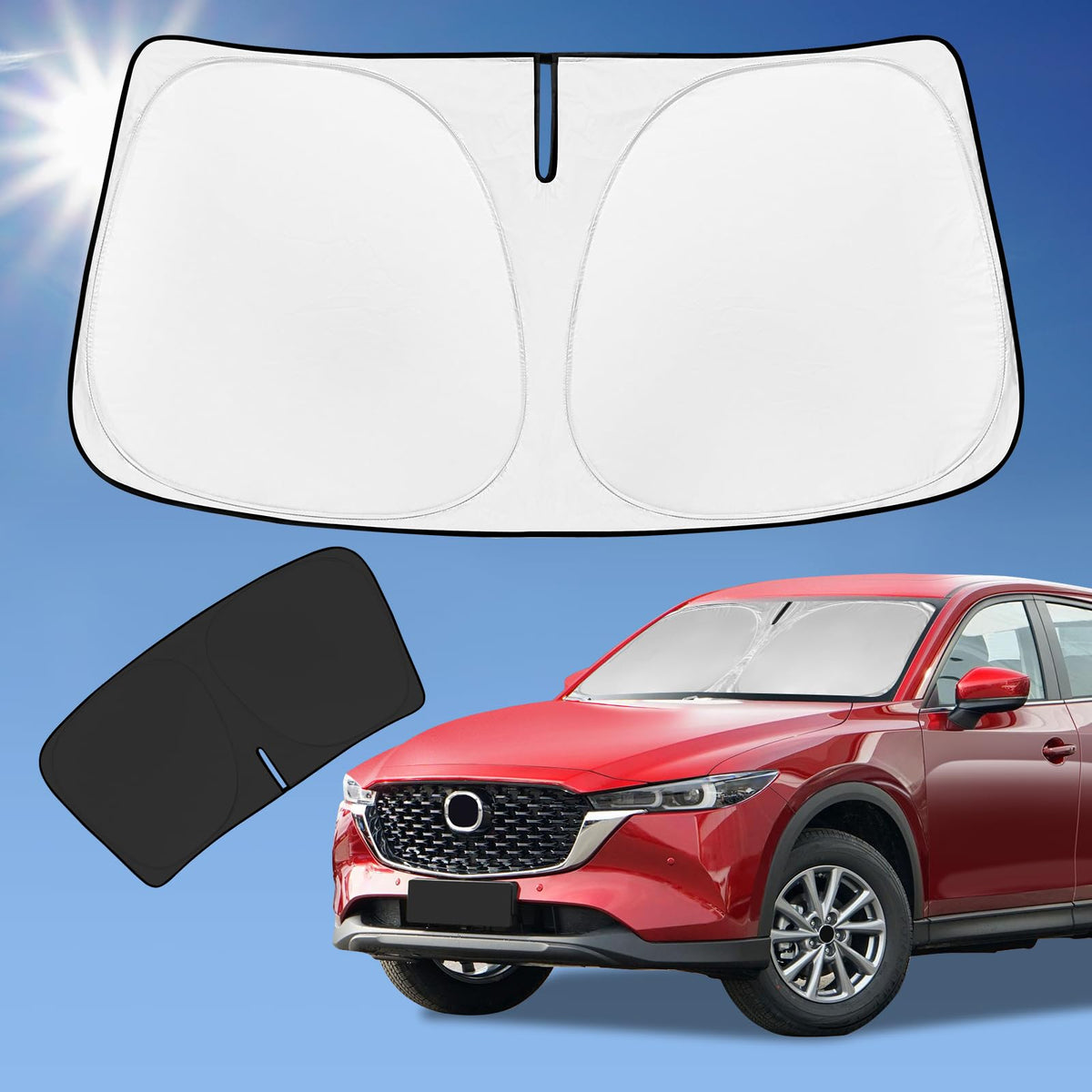 ZOIBV front view showing full windshield coverage and neat fit
