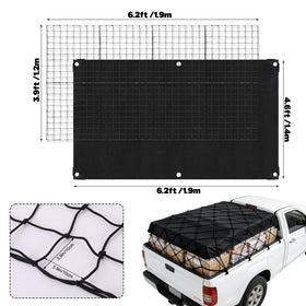 Zoketriton net stretched over pickup bed keeping cargo stable
