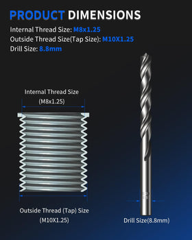 ZOMIYU arranged drill tap counterbore and driver for complete repair