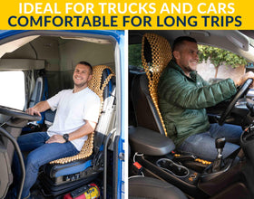 ZONETECH in a semi-truck cab lifestyle shot illustrating long-drive comfort