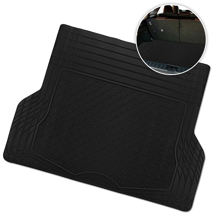 ZONETECH front view of black cargo liner showing full coverage and protection