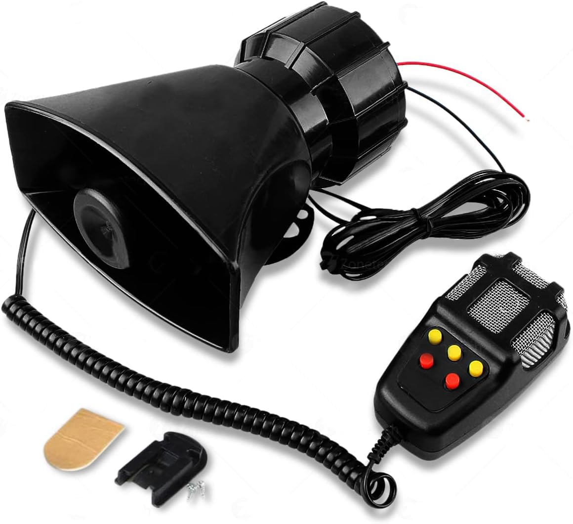 ZONETECH front panel siren showing controls and quick identification benefits