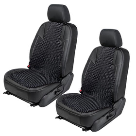 ZONETECH front view of black beaded cushion showing comfort and airflow