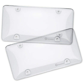 ZONETECH front view cover showing clear protection and preserved plate visibility