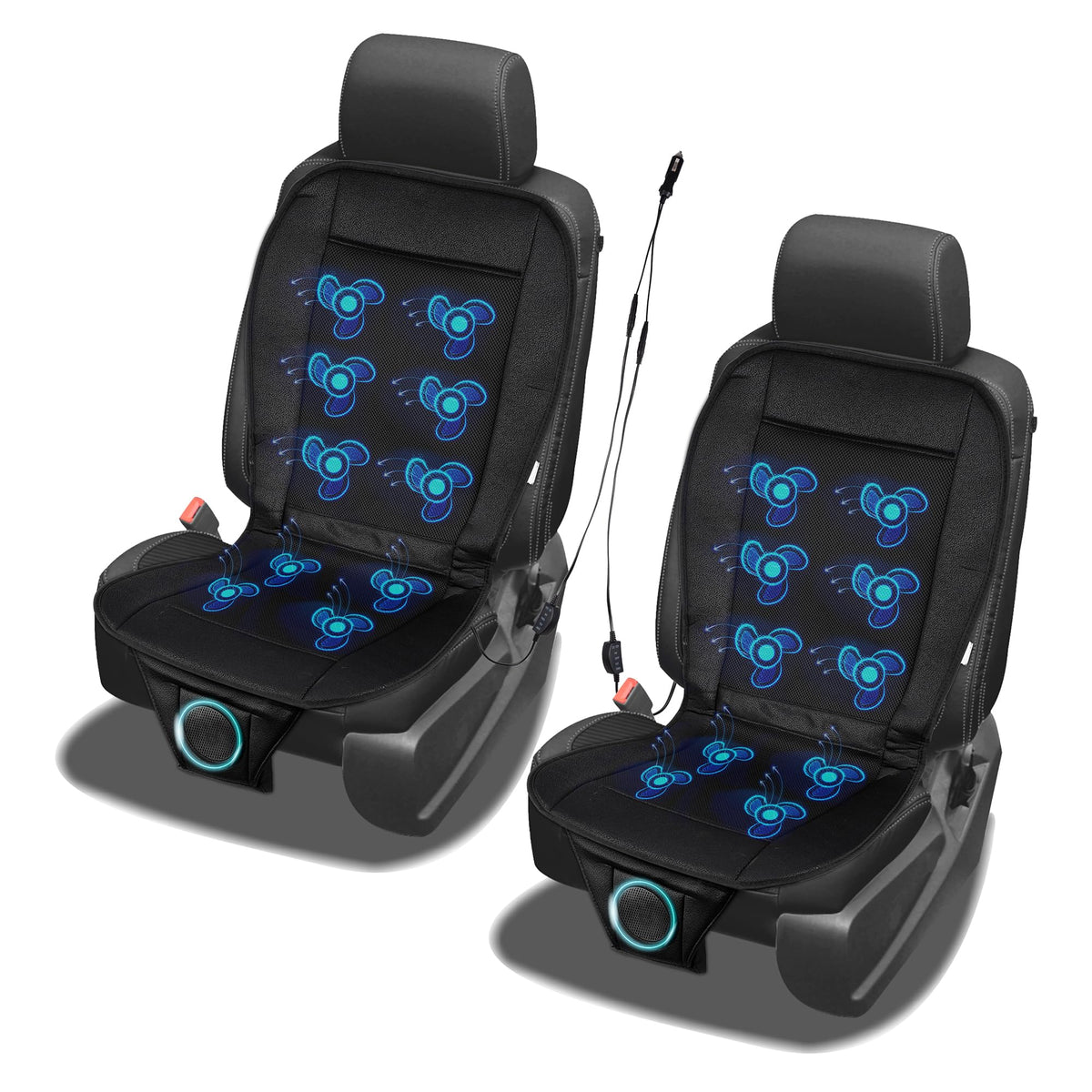 ZONETECH front view of cooling seat cover showing slim profile and breathable surface for comfort