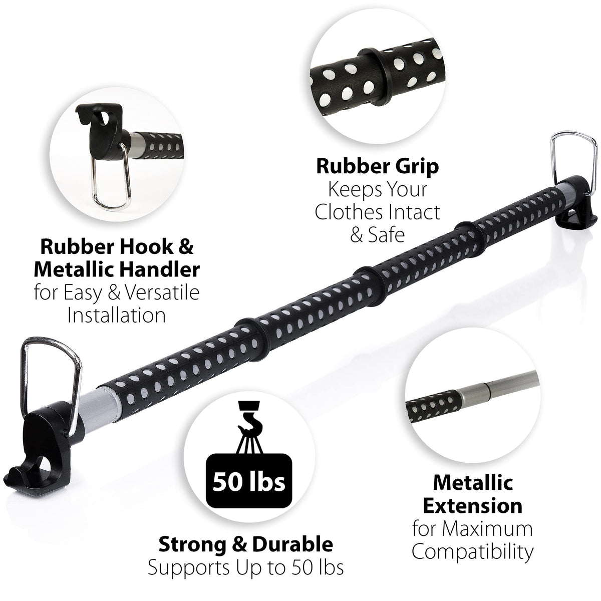 ZONETECH rod with suits hung to prevent wrinkles on travel