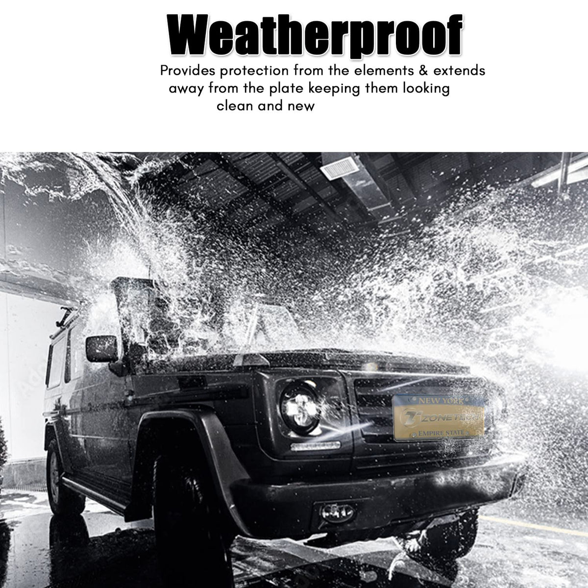 ZONETECH installed on vehicle rear bumper shielding plate from weather