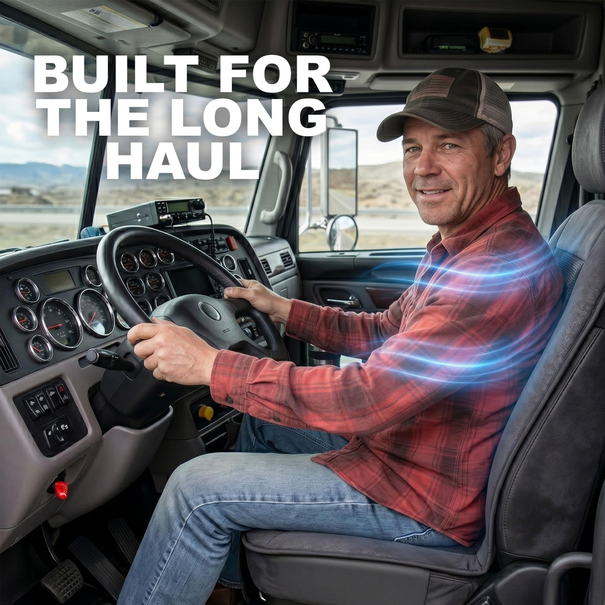 ZONETECH driver using cushion during commute for reduced seat heat