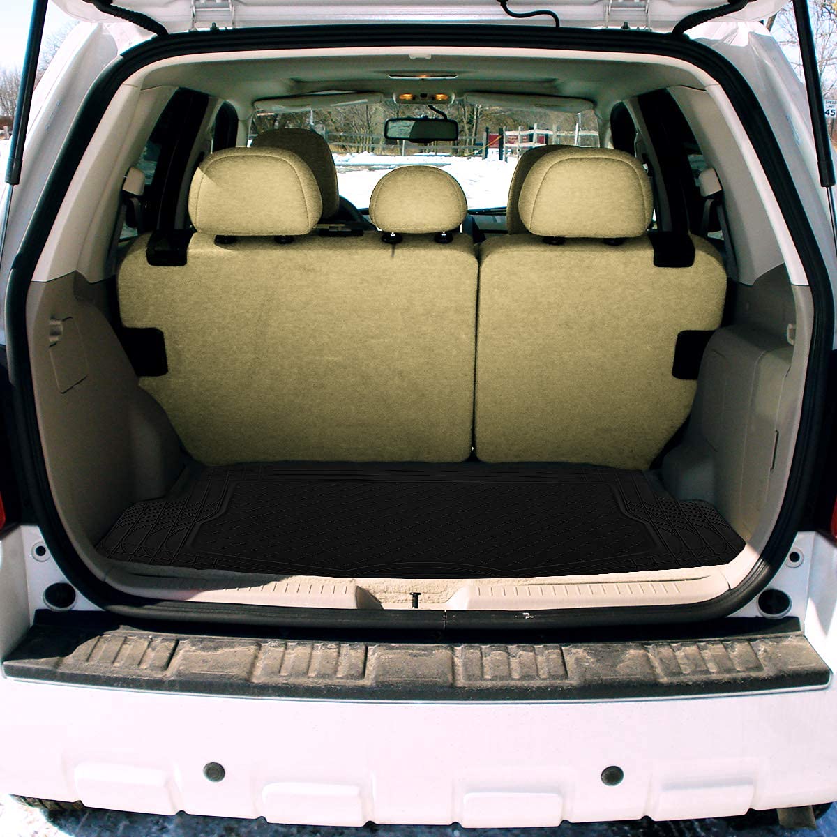 ZONETECH liner inside an outdoor vehicle illustrating all-weather readiness