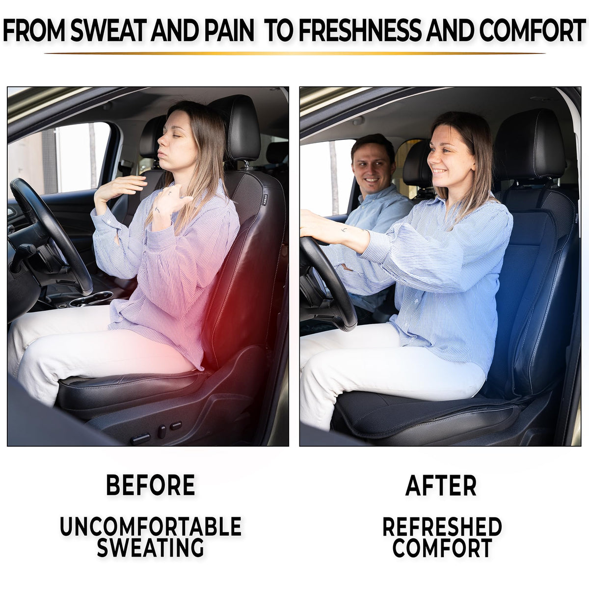 ZONETECH seat in use with driver enjoying reduced heat and comfort