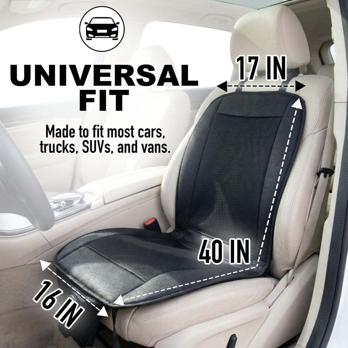 ZONETECH installed on car seat demonstrating cooling comfort in use