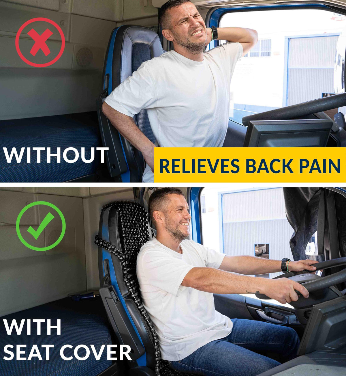 ZONETECH side profile showing bead spacing and supportive seating benefit