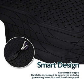 ZONETECH underside nibbed backing visible to prevent mat sliding in trunk