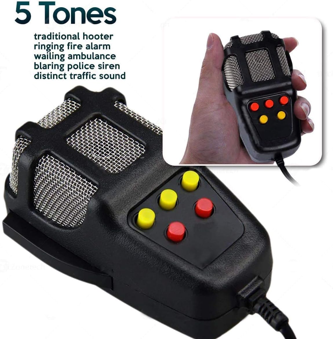 ZONETECH wired microphone close-up for clear PA announcements on site