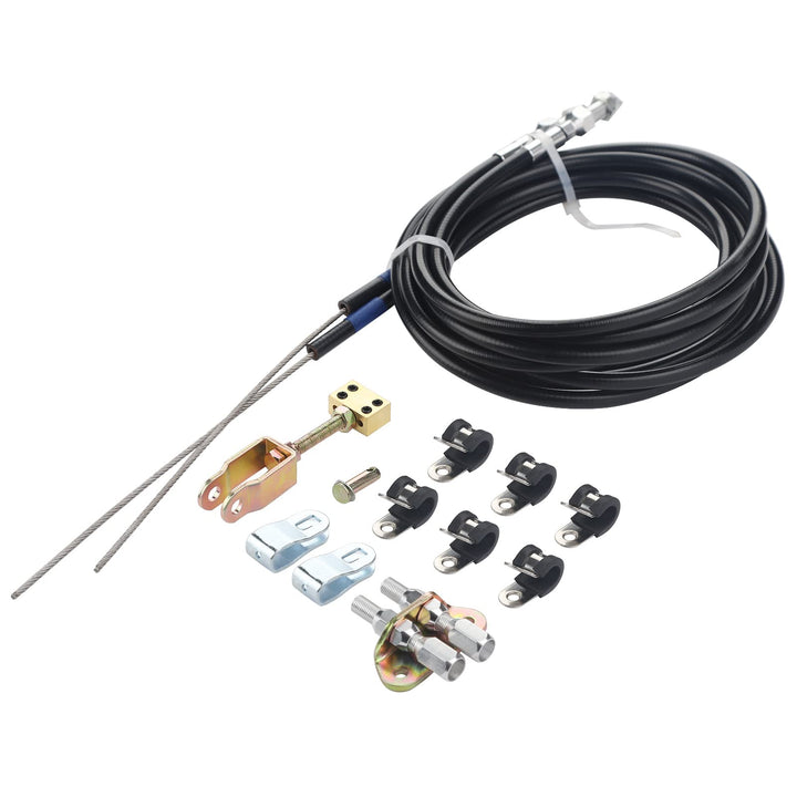 ZONFANT front view of complete parking brake kit showing included components and benefit of all-in-one supply