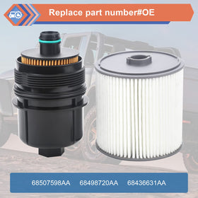 ZONFANT fuel filter element side view highlighting proper OEM dimensions