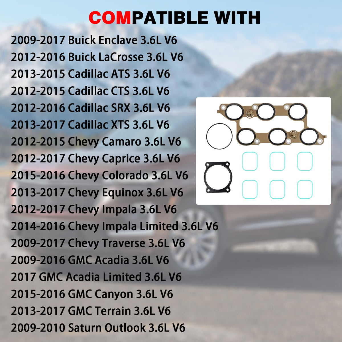 ZONFANT gasket installed on 3.6L engine demonstrating a clean oil-seal restoration benefit