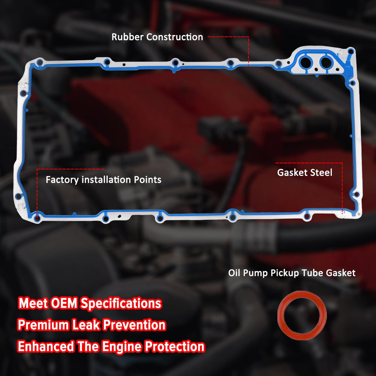 ZONFANT installed gaskets in engine bay demonstrating leak prevention