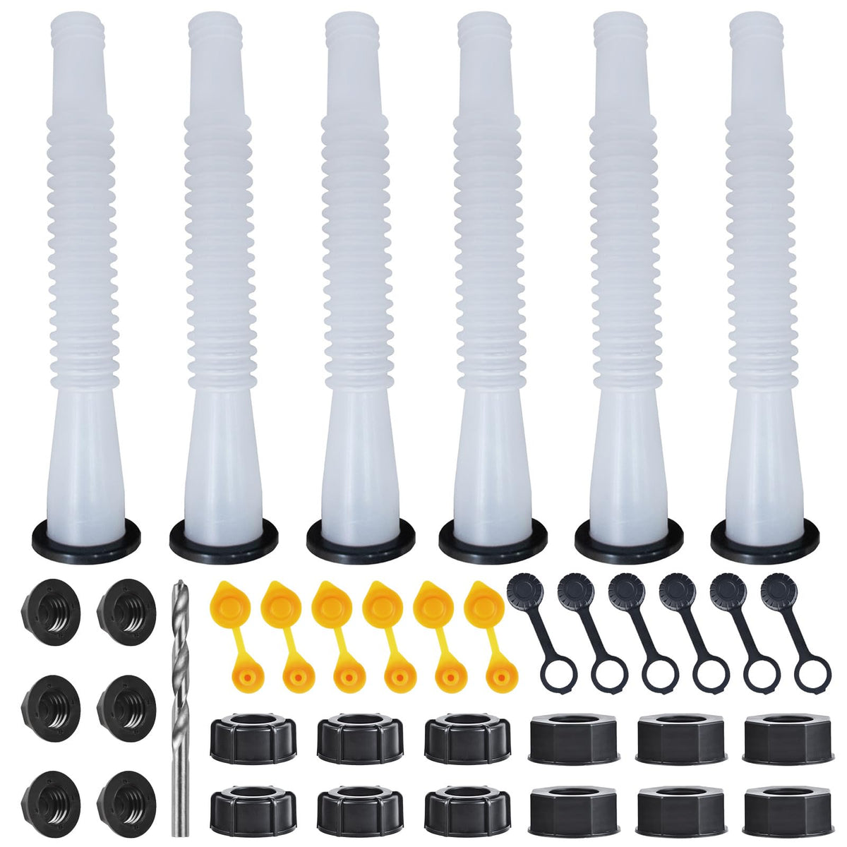 Zoolowua kit front packaging showing six white replacement nozzles and parts, organized