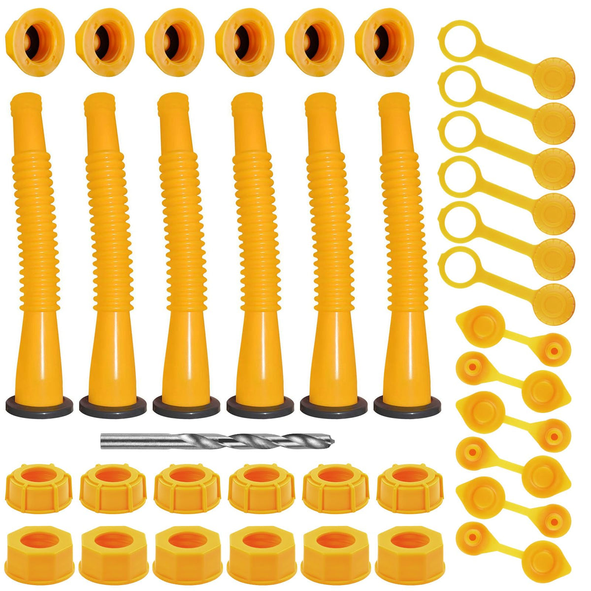Zoolowua front view of kit packaging showing six yellow nozzles and components, easy replacement