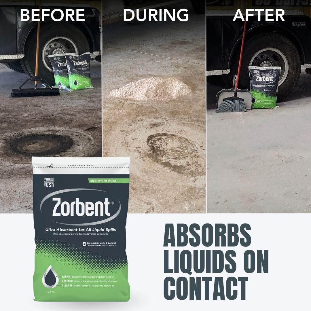Zorbent close-up granules texture clearly showing absorbent particles and performance