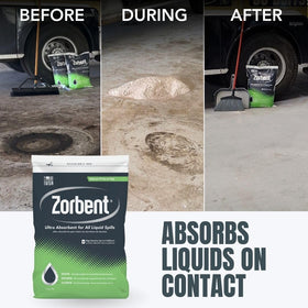 Zorbent close-up granules texture clearly showing absorbent particles and performance