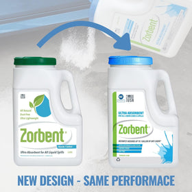 Zorbent close-up granules illustrating texture and rapid absorption benefit