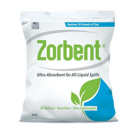 Zorbent front packaging showing 10 quart bag and product benefit