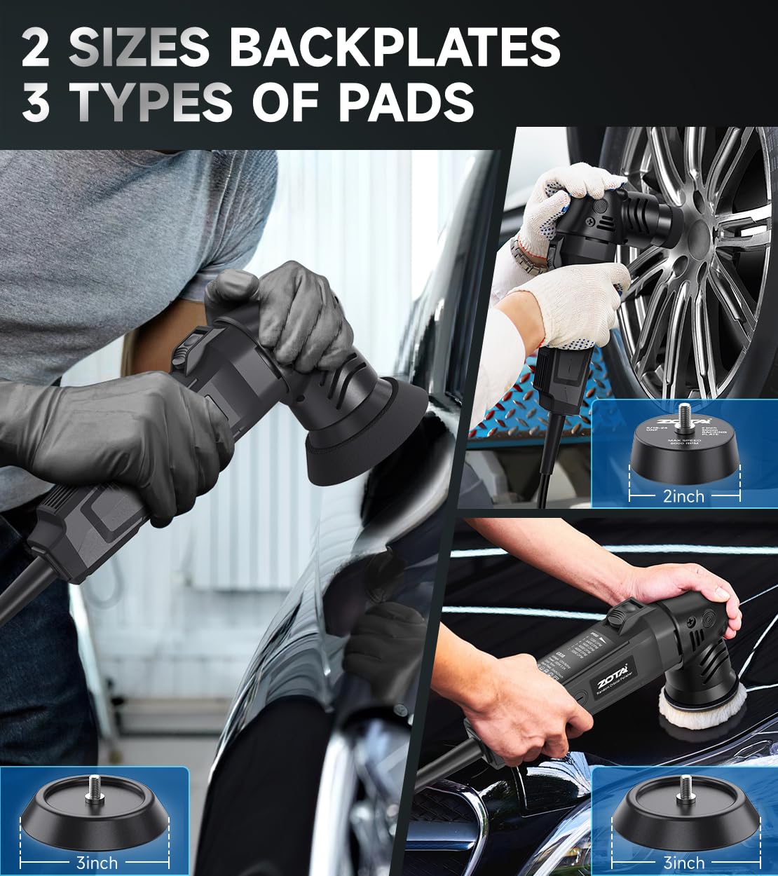 ZOTA mini buffer speed dial and grip for adjustable control and comfortable handling
