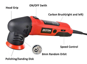 ZOTA backing plate close-up showing pad attachment strength benefit
