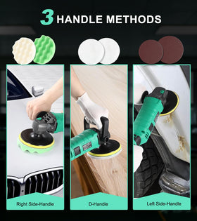 ZOTA polisher three handle configurations for ergonomic comfort and better control
