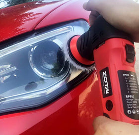 ZOTA polisher next to a hand showing scale and easy handling benefit