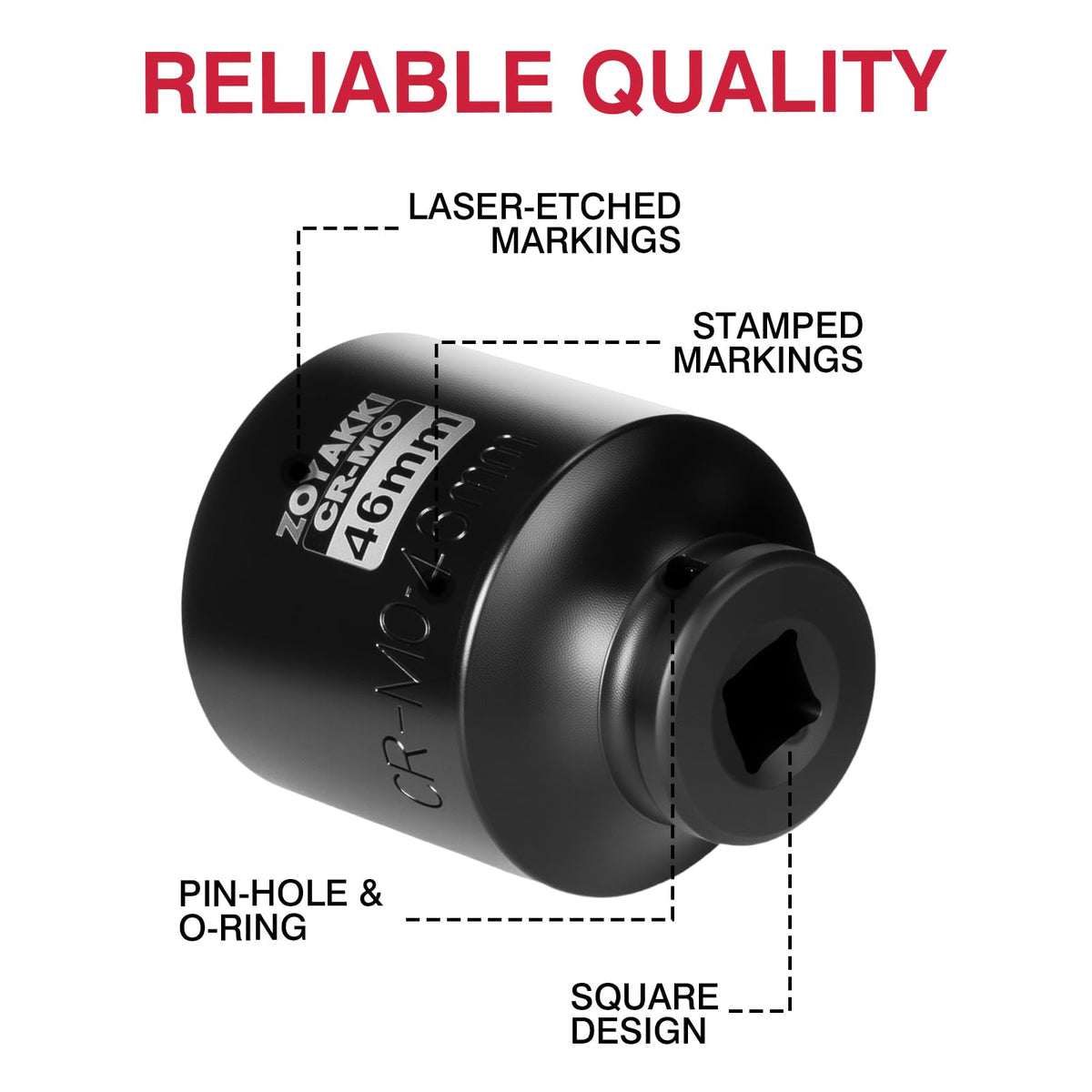 ZOYAKKI socket mounted on impact wrench showing reliable torque transfer benefit