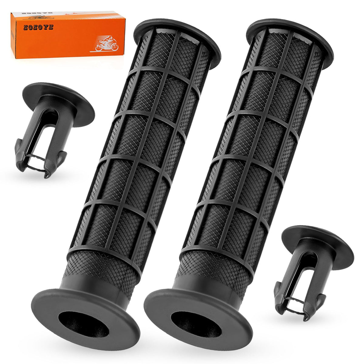 zozoye front packaging showing grips and end guards, clear fit confirmation