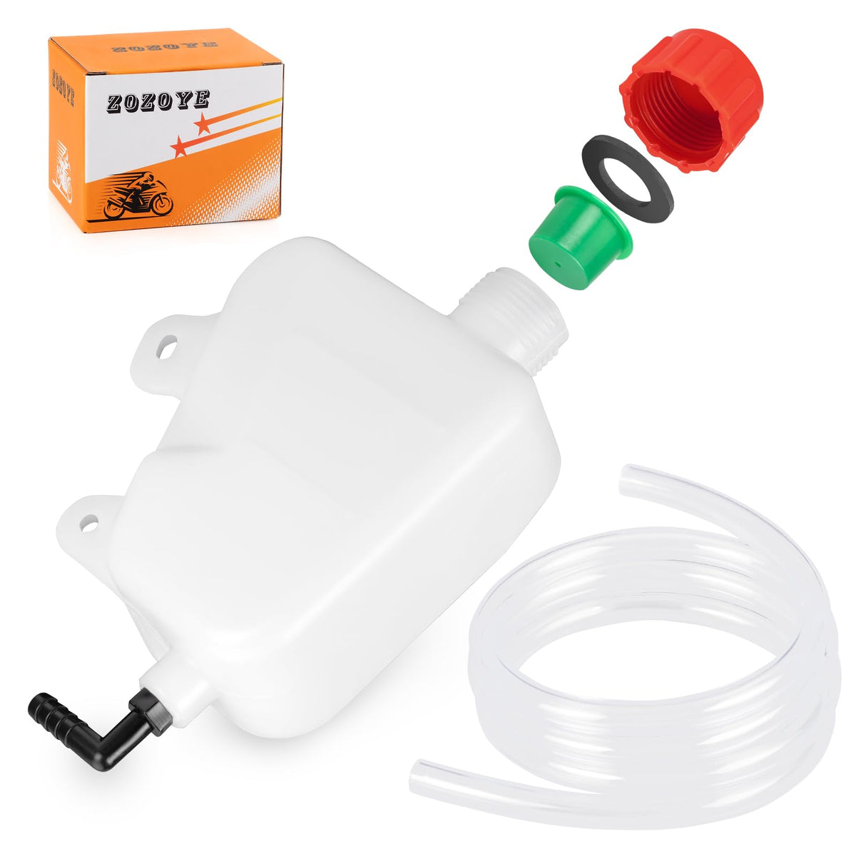 zozoye radiator overflow tank front view showing mounting points and shape for easy replacement