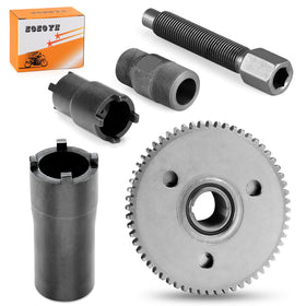 zozoye tool in use on a GY6 flywheel illustrating safe removal and reduced risk