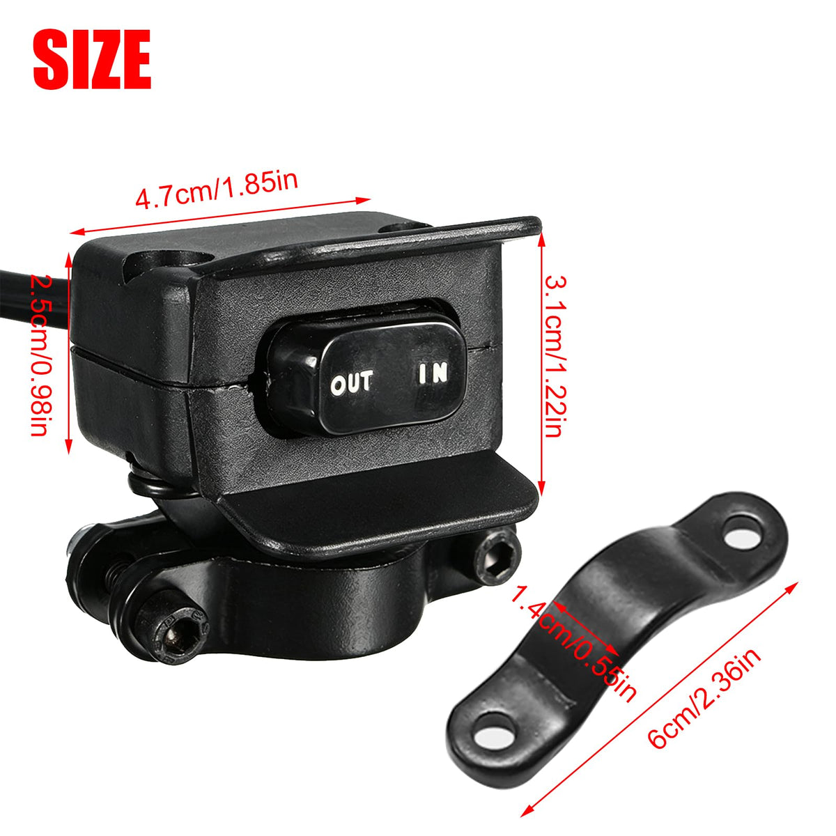 Zreneyfex close-up of rocker thumb switch detail for easy one-handed control