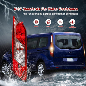 ZSBMP tail light on a work van in rain showing weather resistance benefit