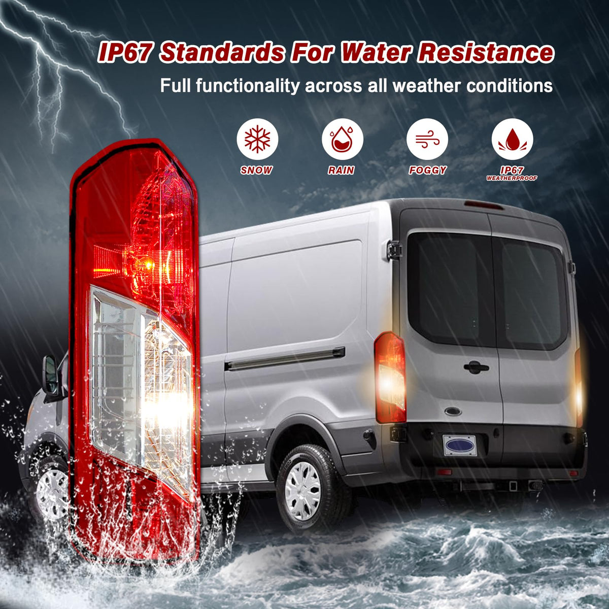 ZSBMP tail light lit at night showing bright visibility and safety