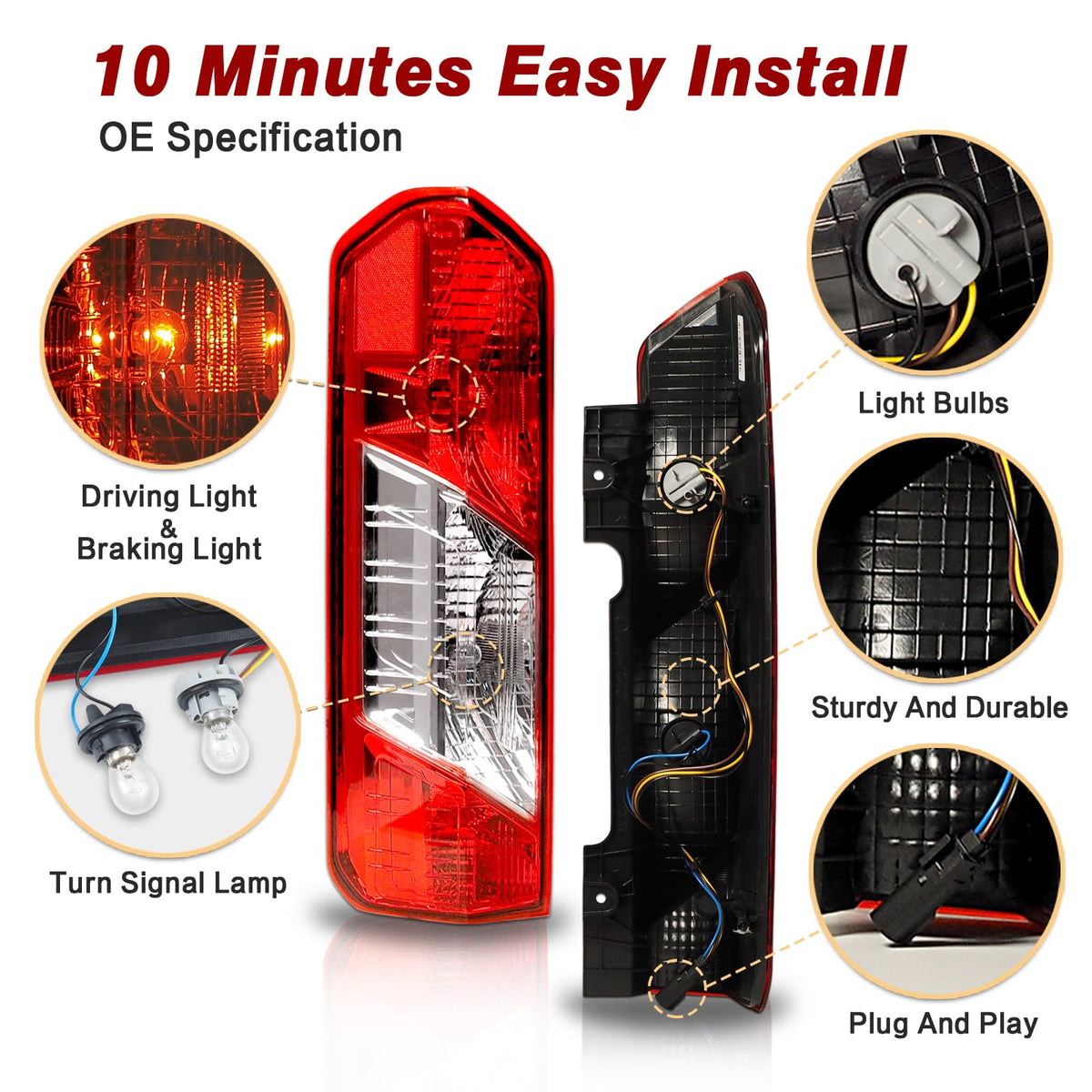 ZSBMP tail light illuminated at night showing visibility and safety benefit