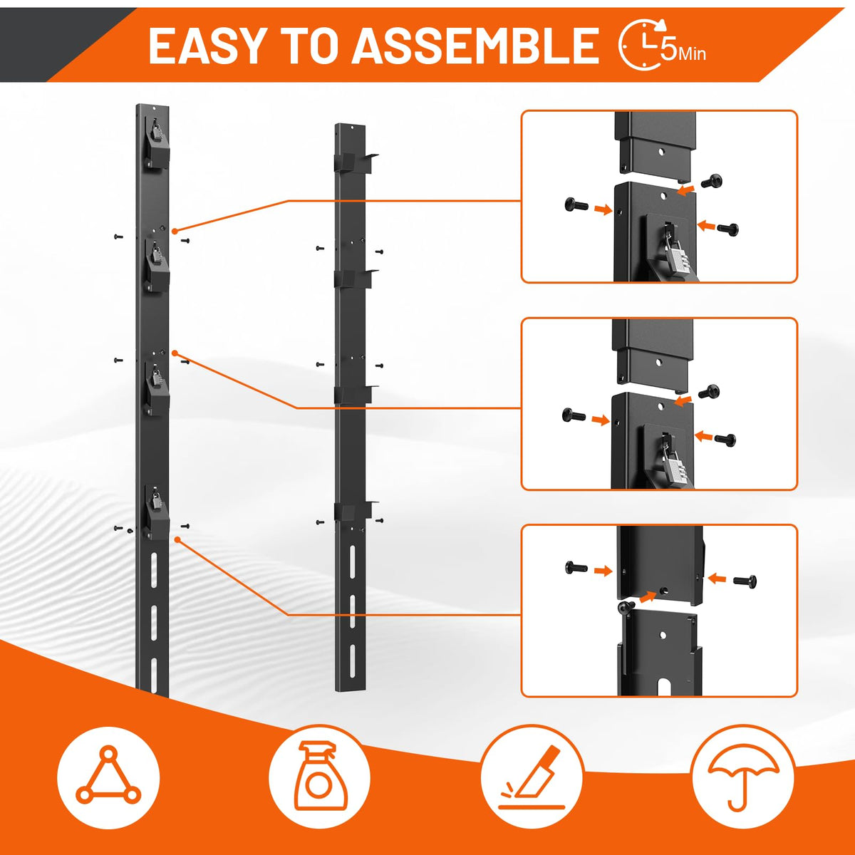 ZSLTLDU rack next to common hand tools for scale to visualize capacity