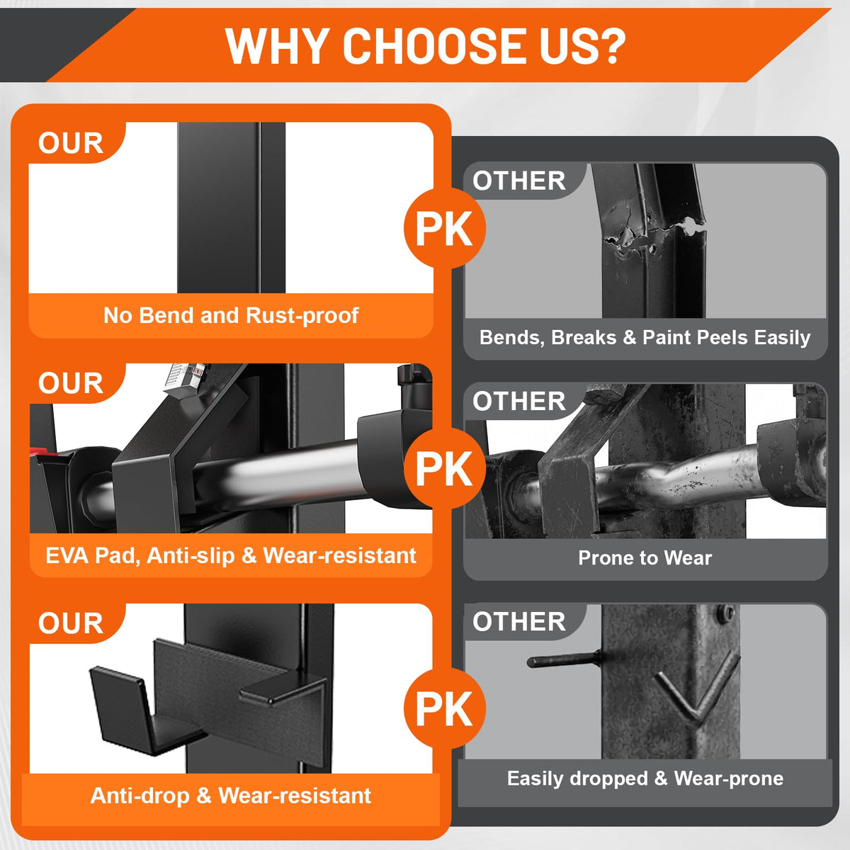ZSLTLDU sponge-padded hooks detail preventing scratches and reducing vibration