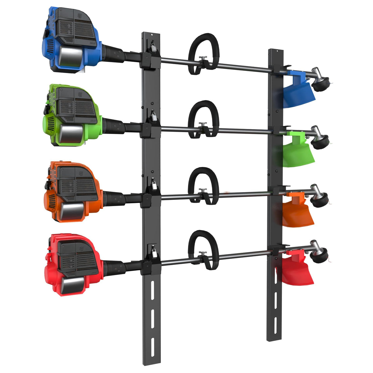 ZSLTLDU front view of rack showing four tool slots and secure arrangement