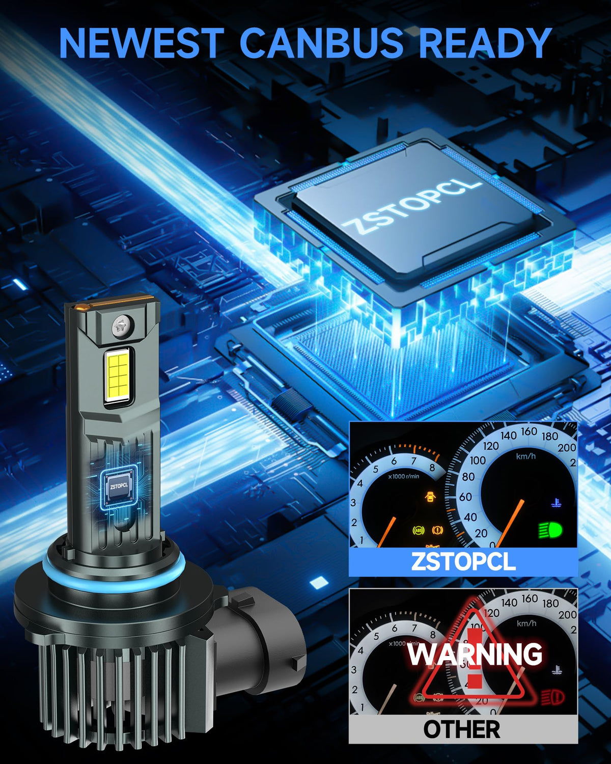 ZSTOPCL fan and copper heat pipe detail showing active cooling for extended bulb lifespan