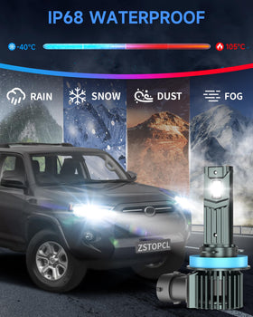 ZSTOPCL night-driving scene demonstrating brighter, clearer illumination
